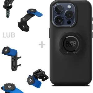Kup teraz Zestaw na motocykl: etui na telefon iPhone 15 Pro + mocowanie Quad Lock