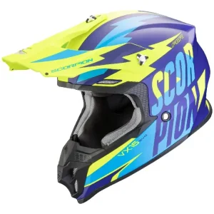 Kask enduro Scorpion VX-16 Evo Air Slanter niebiesko-żółty matowy Kup teraz