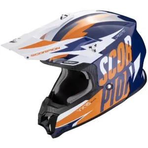 Oferta czasowa Kask enduro Scorpion VX-16 Evo Air Slanter niebiesko-pomarańczowy