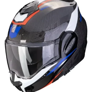 Kup online Kask szczękowy Scorpion Exo-Tech Evo Carbon Rover czarno-czerwono-niebieski