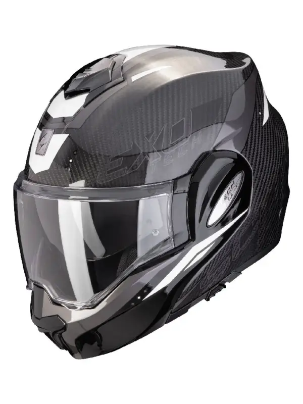Kask szczękowy Scorpion Exo-Tech Evo Carbon Rover czarno-biały Nie przegap