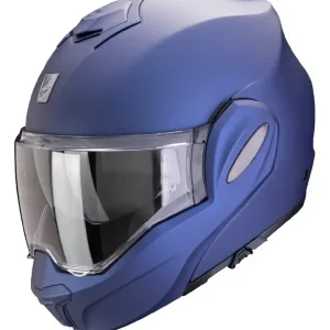 Bezpieczne zakupy Kask szczękowy Scorpion Exo-Tech Evo Pro Solid niebieski matowy