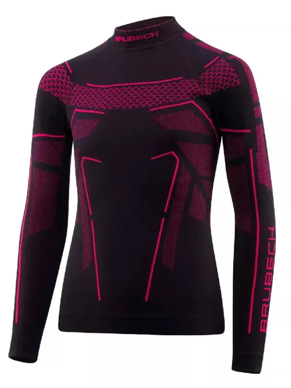 Bluza termoaktywna dziecięca Brubeck Thermo Junior czarno-różowa Nowy