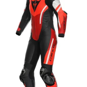 Do wyczerpania zapasów Kombinezon motocyklowy jednoczęściowy damski Dainese Misano 3 D-Air [z poduszką powietrzną] [wersja perforowana] czarno-czerwono-biały