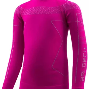 Bluza termoaktywna dziecięca Brubeck Thermo Kids różowo-szara Hit cenowy