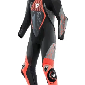 Kombinezon motocyklowy jednoczęściowy Dainese Audax D-Zip [wersja perforowana] czarno-czerwono-szary Tylko dziś