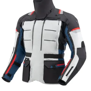 Nowy Kurtka motocyklowa tekstylna Rebelhorn Cubby V niebiesko-szaro-czerwona