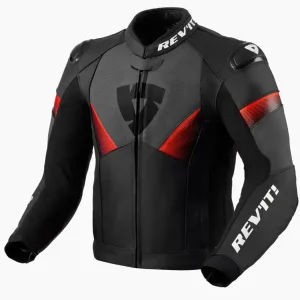 Promocja Kurtka motocyklowa skórzana REV’IT! Argon 2 czarno-fluo czerwona