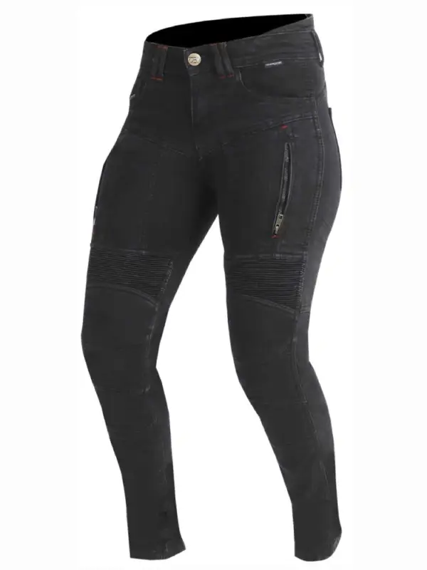 Jeansy motocyklowe damskie Trilobite Parado Monolayer czarne Wyjątkowa oferta