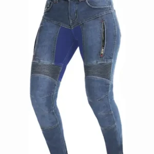 Nie przegap Jeansy motocyklowe damskie Trilobite Parado Monolayer niebieskie