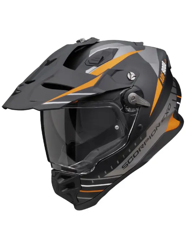 Kup teraz Kask adventure Scorpion ADF-9000 Air Feat czarno-srebrno-pomarańczowy matowy