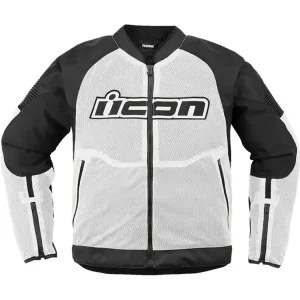 Najlepsza cena Kurtka motocyklowa tekstylna Icon Overlord 3 Mesh biała