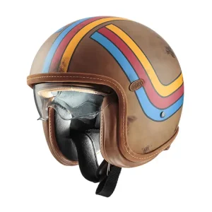 Kask otwarty Premier Vintage Platinum Edition BOEXBM brązowo-czerwono-niebieski Super okazja