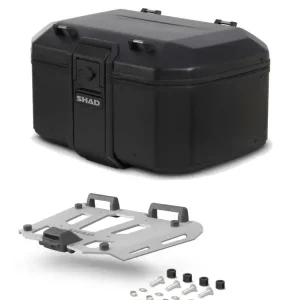 Kufer centralny aluminiowy SHAD TR55 Terra czarny + aluminiowa płyta montażowa [pojemność: 55 l] Super okazja