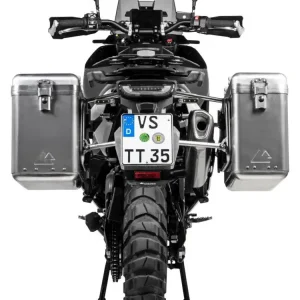 Zestaw: kufry boczne srebrne Zega Mundo + stelaże srebrne Touratech Husqvarna Norden 901/ Expedition, KTM Adventure 890/ R/ 790/ R (31+38L) Bezpieczne zakupy