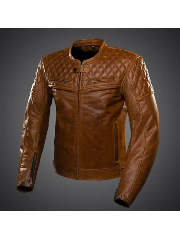 Kurtka motocyklowa skórzana 4SR Scrambler Cognac II brązowa Tylko dziś