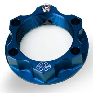 Szybka wysyłka Nakrętka sztycy widelca motocyklowego GILLES M28X1 ACMA-28-10 BMW/ Indian/ Kawasaki/ Suzuki/ Yamaha (wybrane modele) aluminiowa niebieska