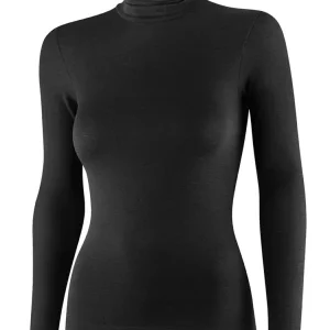 Koszulka damska z golfem Brubeck Comfort Merino czarna Zamów dziś