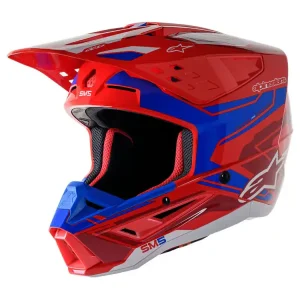 Kask enduro Alpinestars MX Supertech M5 Action 2 czerwono-niebieski Bezpieczne zakupy