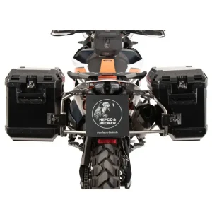 Zestaw: kufry boczne + stelaże Hepco&Becker Xplorer Cutout KTM 890 Adventure / R / Rally (23-) czarne Hit cenowy