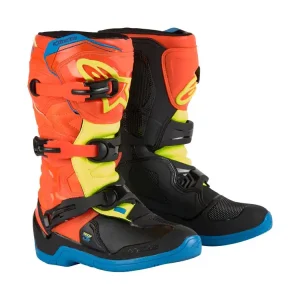 Wysoka jakość Buty enduro dziecięce Alpinestars MX Tech 3S Youth pomarańczowo-żółto-niebieskie