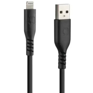 Nowość Kabel USB A z wyjściem Apple 8 Pin Lampa 20 cm silikonowy czarny