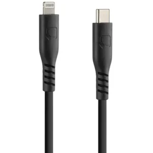 Popularny Kabel USB C z wyjściem Apple 8 Pin Lampa 20 cm silikonowy czarny