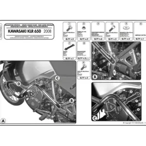 Gmole silnika Kappa Kawasaki KLR 650 Enduro (07-21) czarne Nowość