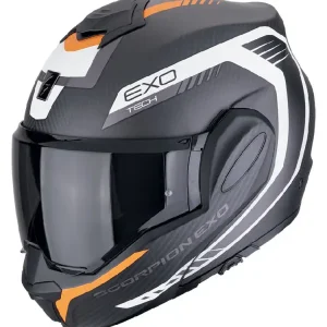 Kask szczękowy Scorpion Exo-Tech Evo Carbon Cosy czarno-pomarańczowy matowy Hit sprzedaży