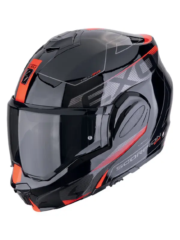 Kask szczękowy Scorpion Exo-Tech Evo Traveller czarno-czerwony Okazja