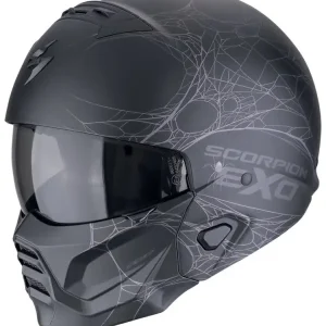 Kask modułowy Scorpion Exo-Combat II Spiderweb czarno-srebrny matowy Najlepsza cena