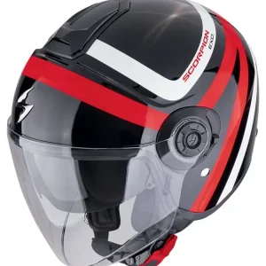 Kask otwarty Scorpion Exo-City II Riva czarno-czerwony Szybka wysyłka