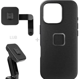 Zestaw na motocykl: etui Peak Design Mobile Everyday Fabric do smartfona iPhone 16 Pro + mocowanie motocyklowe Bezpieczna płatność