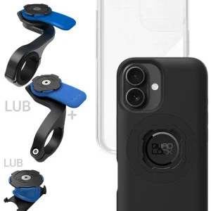 Zestaw rowerowy: etui MAG na telefon iPhone 16 (magnetyczne), wodoodporny pokrowiec MAG oraz mocowanie Quad Lock Szybka dostawa