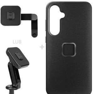 Wyjątkowa oferta Zestaw na motocykl: etui Peak Design Mobile Everyday Fabric do smartfona Samsung Galaxy S24 Plus + mocowanie motocykla