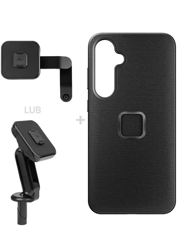 Wyjątkowa oferta Zestaw na motocykl: etui Peak Design Mobile Everyday Fabric do smartfona Samsung Galaxy S24 Plus + mocowanie motocykla