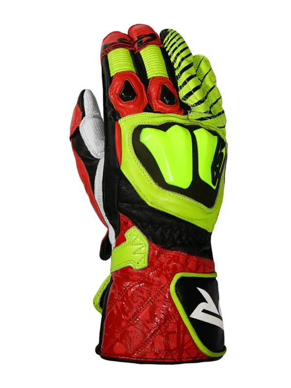 Oferta czasowa Rękawice motocyklowe skórzane 4SR Stingray Race Spec czerwono-fluo