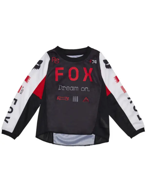 Bluza enduro dziecięca Fox 180 Race Spec czarno-biało-czerwona Hit cenowy