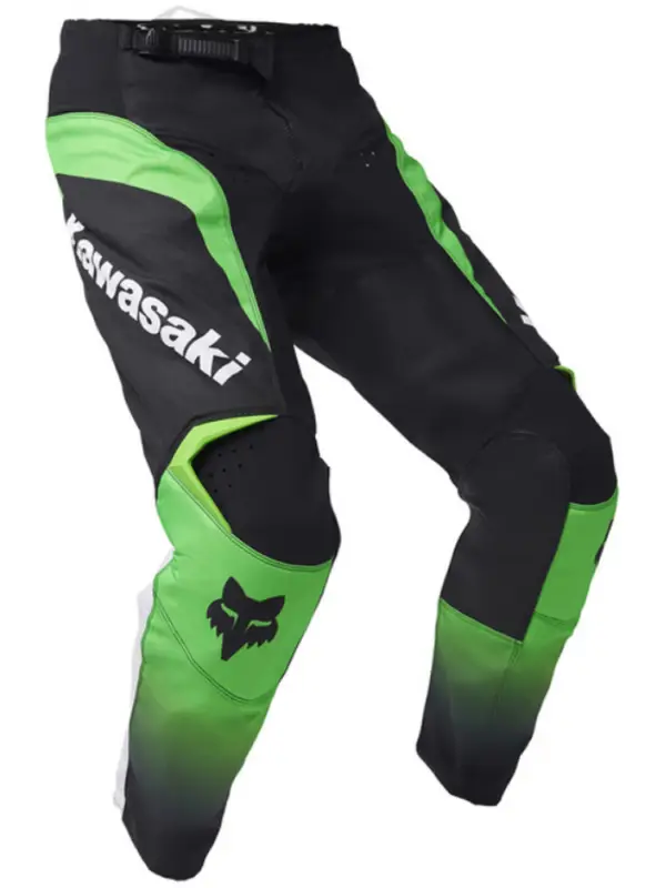 Szybka dostawa Spodnie cross Fox 180 Kawasaki czarno-zielone