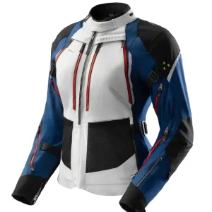 Kurtka motocyklowa damska tekstylna Rebelhorn Hardy 3.0 niebiesko-szaro-czerwona Cena promocyjna