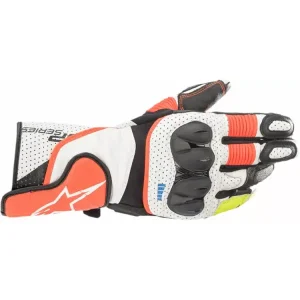 Rękawice motocyklowe Alpinestars SP-2 v3 biało-czerwono-fluo Hit sprzedaży