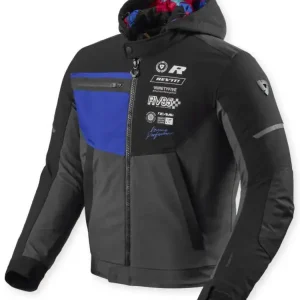 Kurtka motocyklowa tekstylna REV’IT! Haste H2O czarno-niebieska Wyprzedaż