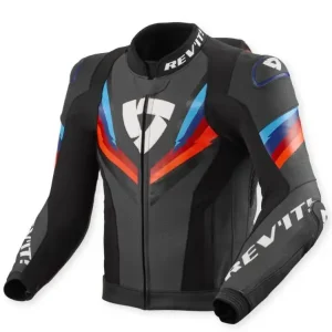 Kurtka motocyklowa skórzana REV’IT! Quantum 3 Pro czarno-niebieska Ostatnie sztuki