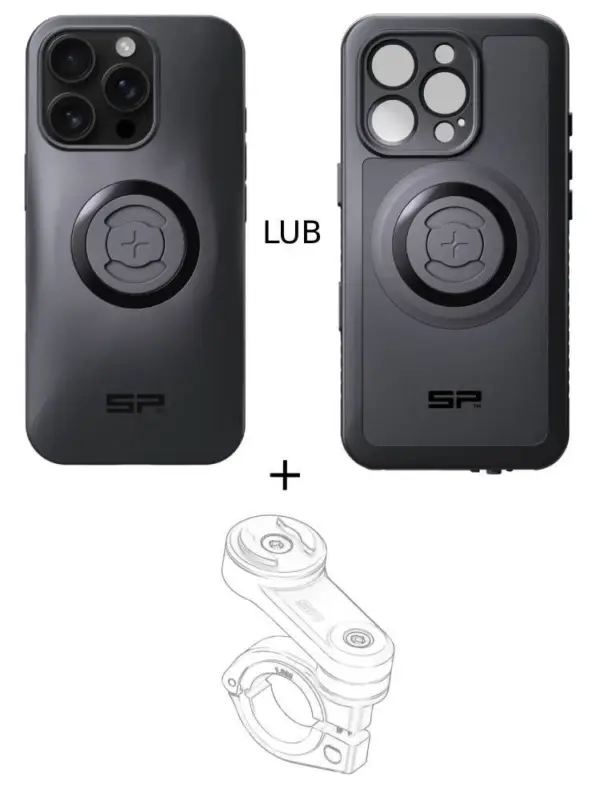Do wyczerpania zapasów Zestaw na motocykl: etui na telefon iPhone 16 Pro + mocowanie SP Connect