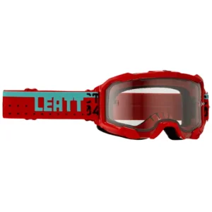 Bestseller Gogle motocyklowe z przezroczystą szybą Leatt Velocity 4.5 Teal czerwono-niebieskie