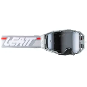 Szybka wysyłka Gogle motocyklowe Leatt Velocity 6.5 Iriz Forge z lustrzaną srebrną szybą szaro-białe
