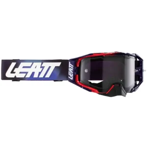 Bezpieczne zakupy Gogle motocyklowe Leatt Velocity 6.5 Sundown z lekko przyciemnianą szybą czarno-niebiesko-czerwone