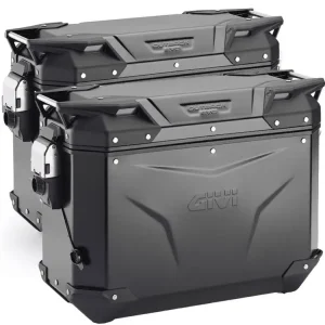 Zniżka Zestaw kufrów bocznych aluminiowych GIVI Trekker Outback Evo Smart 37 czarnych [z 5 wkładkami SLR; poj.: 2 x 37 litrów]