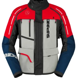 Kurtka motocyklowa tekstylna Spidi 4 Season V3 niebiesko-szaro-czerwona Hit cenowy