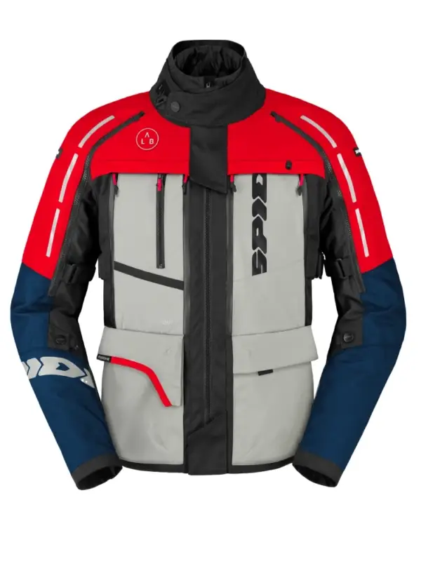Kurtka motocyklowa tekstylna Spidi 4 Season V3 niebiesko-szaro-czerwona Hit cenowy